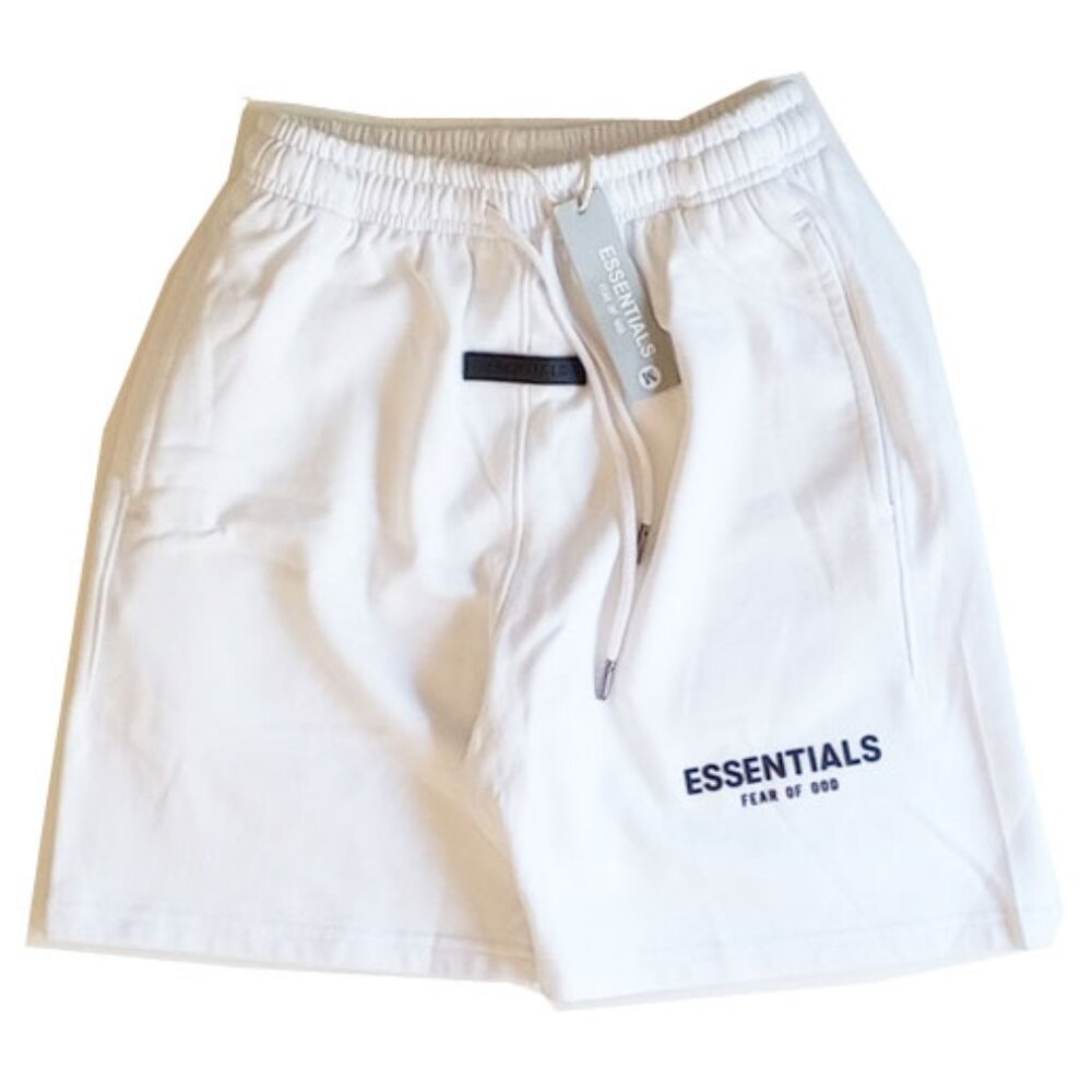 Fear of God Essentials Classic Fleece Shorts M White Black